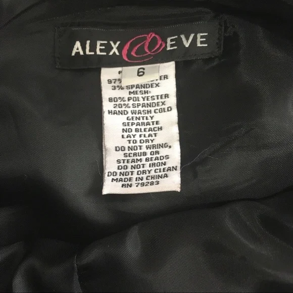 Alex & Eve Black Bead and Sequin Sleeveless Dress - Picture 5 of 6